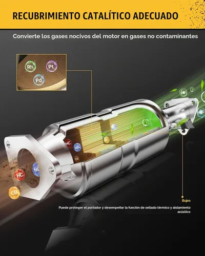 Vista 3 de KAC Convertidor catalítico universal de 2 pulgadas, convertidor catalítico con escudo, 93241,53004 convertidor catalítico de repuesto automotriz