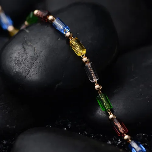 Vista 5 de MTMY Pulsera de cadena de oro para mujer, chapada en oro de 14 quilates, delicada, con cadena ajustable, bonita pulsera de oro para regalo para ella