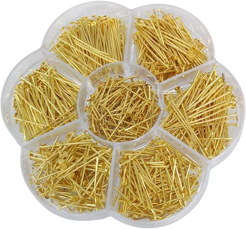 Vista 6 de Chenkou Craft 700 pines de cabeza plana surtidos de 7 tamaños para hacer joyas (antiplata, mezcla)