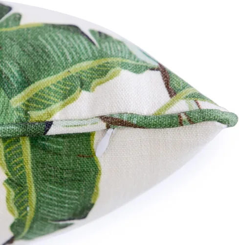 Vista 3 de Hofdeco Juego de 2 fundas decorativas de almohada lumbar de lino y algodón de primera calidad, hojas tropicales, hojas de plátano tropical, 12 x 20