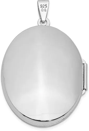 Vista 3 de Collar de cadena de plata de ley 925 de 1220in con colgante ovalado de foto de desplazamiento de 1220in que sostiene fotos joyería fina para mujeres