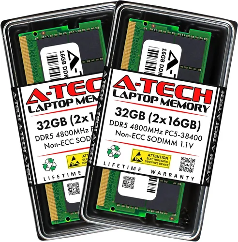 Vista 12 de A-Tech 8GB DDR5 4800MHz PC5-38400 CL40 SODIMM 1.1V Memoria RAM de 1.1V sin ECC sin búfer SO-DIMM de 262 pines para actualización de memoria