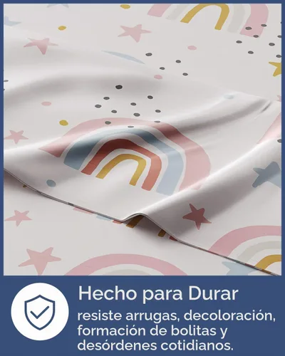 Vista 6 de Juego de funda de edredón para niños tamaño completo - Juego de funda de edredón de microfibra arcoíris de 3 piezas y 2 fundas de almohada