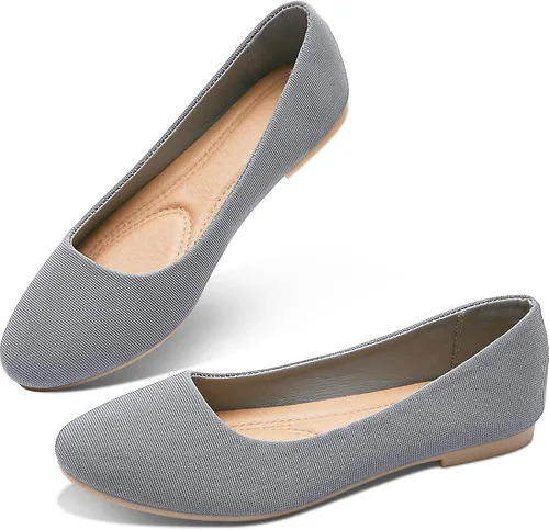 Vista 20 de Obtaom Zapatos planos de puntera redonda para mujer, zapatos de ballet negros para niñas