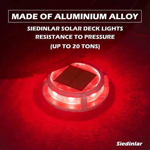 Vista 6 de SIEDiNLAR Luces solares para cubierta al aire libre, 2 modos, 16 LED, marcadores de entrada, luz de muelle, funciona con energía solar, impermeable