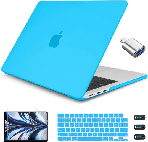 Vista 28 de CISSOOK para MacBook Air 13.6 M4 M3 M2 Funda 2025 2024 2022 Release, Carcasa Rígida de Plástico y Cubierta de Teclado y Adaptador USB para MacBook