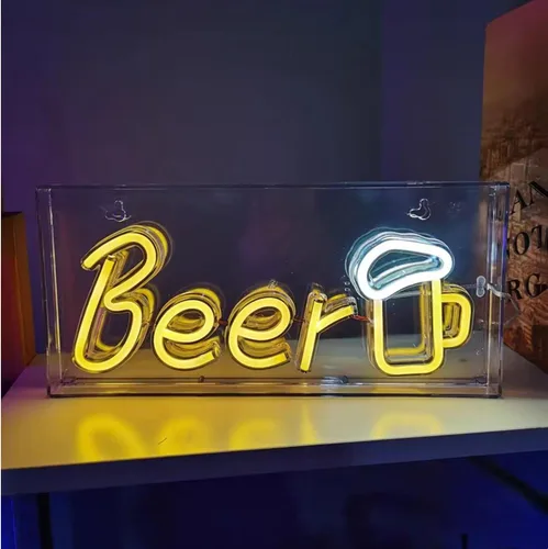 Vista 4 de Letrero de neón de arcoíris para bebé, letrero de neón de bebé estable alimentado por USB, luces de neón arílicas 3D para dormitorio de niños, baby