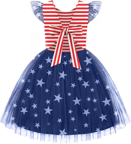 Vista 9 de Arshiner Vestido tutú de verano para niñas pequeñas, de tul sin espalda, para fiesta, cumpleaños, vestidos de algodón, 2-6 años