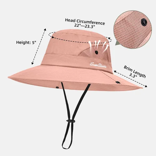 Vista 87 de Rosoz Sombreros de cola de caballo para mujer, protección UV, ala ancha 1 paquete-negro