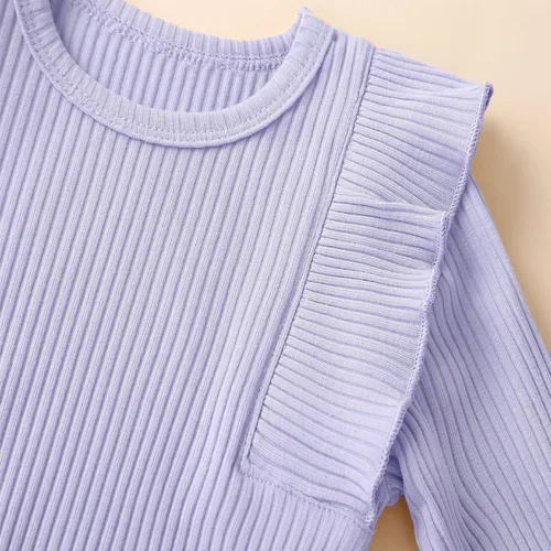 Vista 4 de Conjunto de mameluco y pantalón de manga larga para niña de 3 piezas