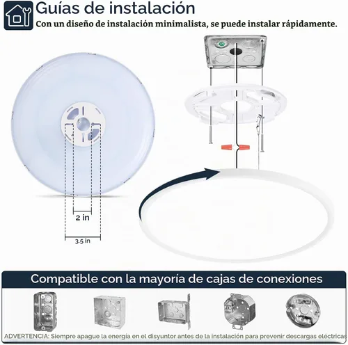 Vista 6 de MOONSEA Lámpara de techo regulable de montaje empotrado de 16 pulgadas para cocina