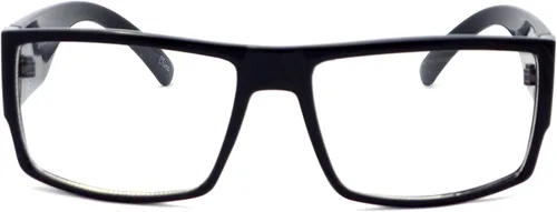 Vista 2 de Gafas rectangulares de lentes transparentes con marco superior plano vintage