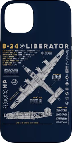 Vista 20 de iPhone 15 B-24 Liberator Consolidated Aircraft B24 Bomber Vintage Case