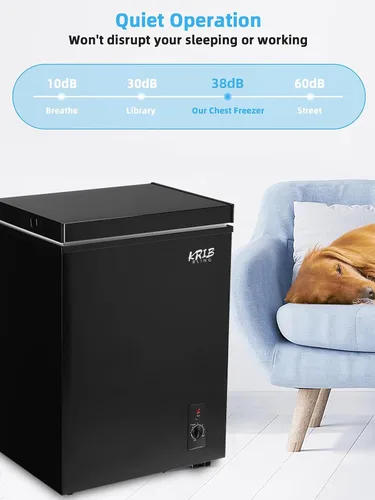 Vista 3 de Chest Freezer 3.5 Cu.Ft Mini 7 Gears Temperature Control Compact Deep Freezer with Top Open Door and Removable Storage Basket Black
