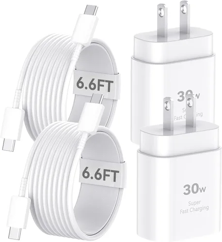 Vista 17 de Cargador de teléfono 17, 16, 15, carga rápida, bloque de carga USB C de 30 W con cable de carga C de 6.6 pies de largo para teléfono 17, 16, 15 Pro