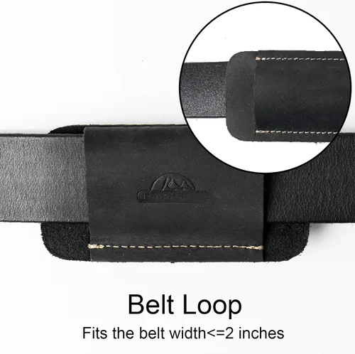 Vista 5 de Topstache Funda para Cuchillo, Funda de Cuchillo Hecha a Mano, Funda de Cuero de Transporte Horizontal para Cinturón, Organizador de Bolsillo EDC