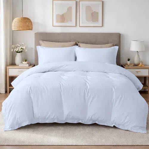 Vista 26 de SLEEP-NEST Juego de funda de edredón 100% algodón, tamaño individual/individual XL, juego de ropa de cama de 3 piezas con cierre de cremallera, 600