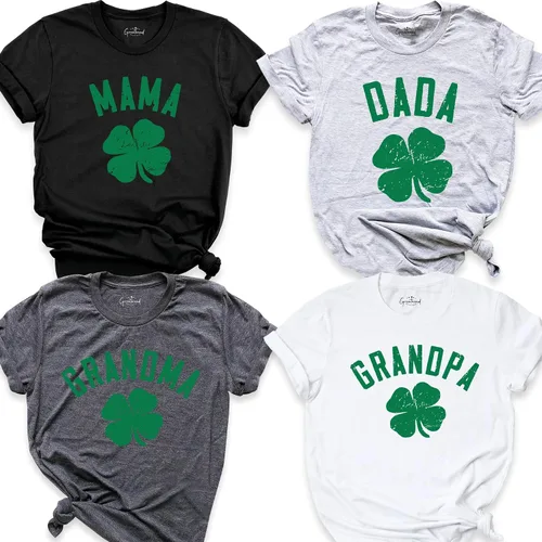 Vista 2 de Camisas a juego de la familia de la suerte, camiseta de regalo del día de San Patricio, camisa Lucky Mama, camisa Lucky Dada, Lucky Baby Shirt