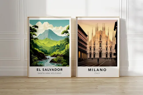 Vista 5 de Póster de El Salvador Volcán Santa Ana imprimir El Salvador Viajes Impreso Arte de Pared, Póster de Viaje de El Salvador