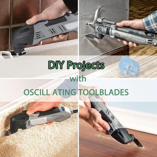 Vista 6 de AIFICUT 15 hojas de sierra oscilantes de titanio, cuchillas multiherramienta universales para clavos de metal, material duro y madera y plástico