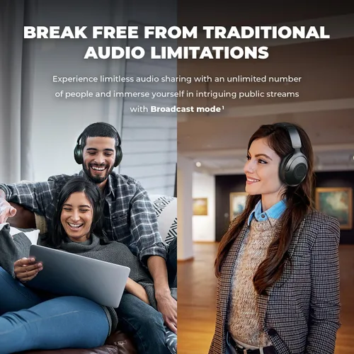Vista 3 de Creative Zen Hybrid Pro (Classic) Auriculares inalámbricos sobre la oreja con LE Audio, transmisor de audio LE inalámbrico BT-L3 y micrófono Boom