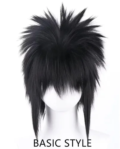 Vista 9 de COSPLAZA Peluca de cosplay de niña larga y recta azul profundo de pelo completo de anime