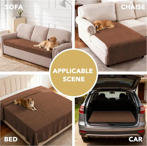 Vista 6 de H.VERSAILTEX Funda Antideslizante para Sofá de Mascotas Protector de Cama de Perro de Chenilla Funda de Sofá Gruesa y Suave Apta para Mascotas