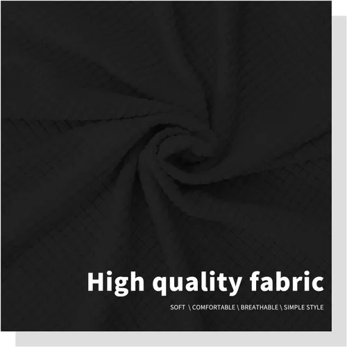 Vista 5 de Easy-Going Funda elástica para cabecera de cama, funda de cabecera de cama cuadrada pequeña, de jacquard, a prueba de polvo, para dormitorio Negro