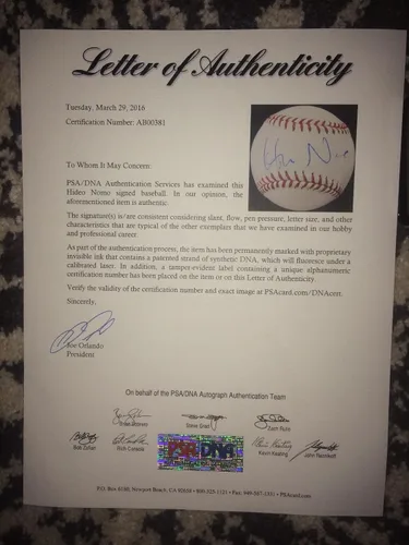 Vista 4 de Topps Hideo Nomo Signed/Auto Official Major League Baseball La Dodgers Psa/Dna 3 - Autographed Baseballs