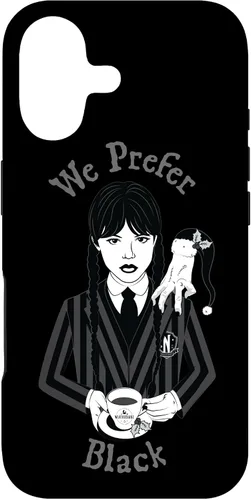 Vista 32 de iPhone 16 Wednesday We Prefer Black - Funda navideña