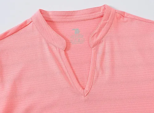 Vista 28 de Gopune Polo de golf con cuello en V para mujer, sin cuello, manga corta, ligera, de secado rápido, camisetas de tenis para correr