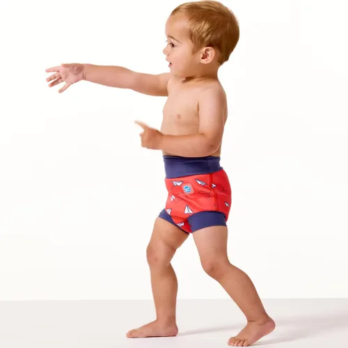 Vista 5 de Splash About Happy Nappy - Pañal de natación, 6 a 12 meses, aviones rojo
