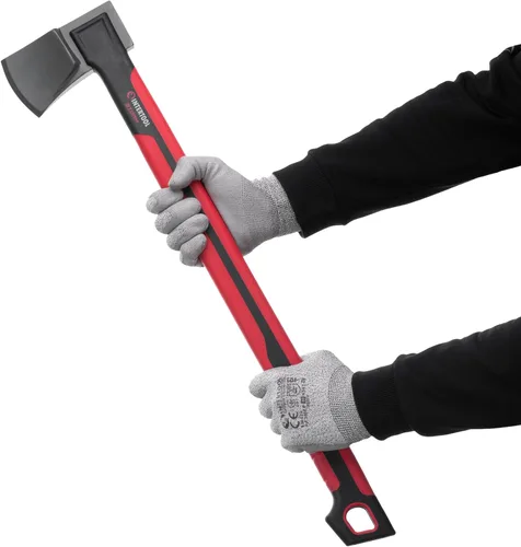 Vista 13 de INTERTOOL Hacha larga para acampar con hacha para cortar madera y leñar, herramienta de hacha de 18 pulgadas para dividir leña y supervivencia al
