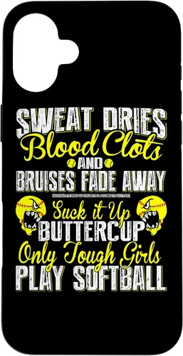 Vista 22 de iPhone 16 Only Tough Girls Play Softball - Funda resistente para jugador de sóftbol