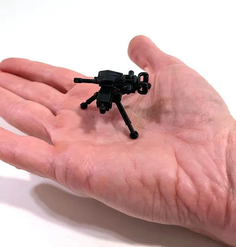 Vista 3 de Ametralladora M2 + trípode SM3 .50 diseñada para minifiguras de ladrillo