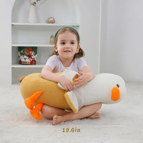Vista 7 de OurHonor Peluche de pato de plátano de 19.6 pulgadas, bonito peluche de plátano, regalo para niñas, niños, novias, adultos, decoración de habitación