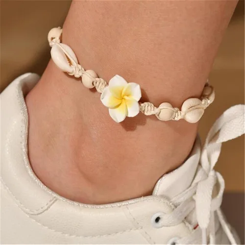 Vista 4 de Bayetss - Pulseras de tobillo con diseño de concha marina y cuentas de concha para el tobillo y la pulsera para mujer