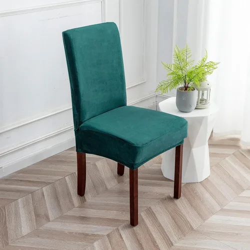Vista 15 de Fundas de terciopelo para sillas de comedor, fundas elásticas de felpa para sillas altas, fundas protectoras de asiento lavables, fundas para sillas