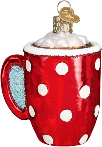 Vista 3 de Old World Christmas - Adorno de vidrio soplado de carton de ponche navideño para el árbol de Navidad, decoración festiva hecha a mano, colección