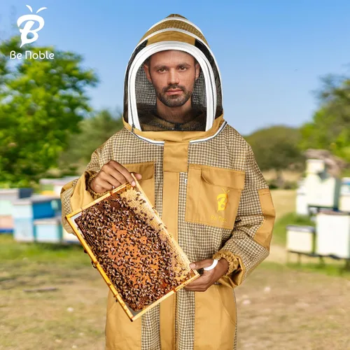 Vista 6 de Traje de apicultura profesional de 3 capas – Traje de abeja protector resistente para un manejo seguro y eficiente de la apicultura.