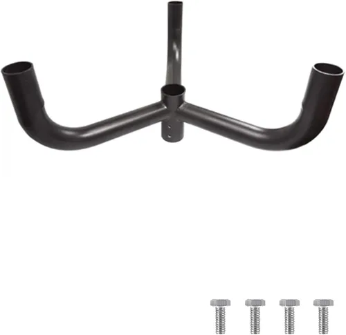 Vista 13 de Adaptador de espiga horizontal cuadrado de 180 grados con 2 brazos para poste cuadrado de 4 pulgadas, 2 soportes de montaje horizontales más gruesos