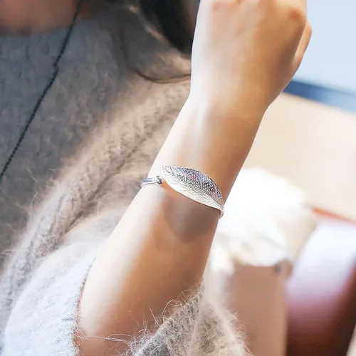 Vista 4 de Pulseras de plata de ley 925 para mujer elegante pulsera de plata de ley 925 pulsera de joyería para mujer pulseras de plata para cumpleaños