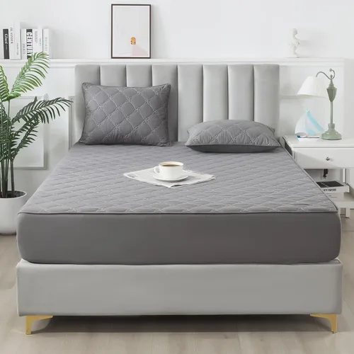 Vista 11 de Protector de colchón impermeable – Protector de colchón de tamaño individual silencioso y estilo sábana bajera Protección completa de cama
