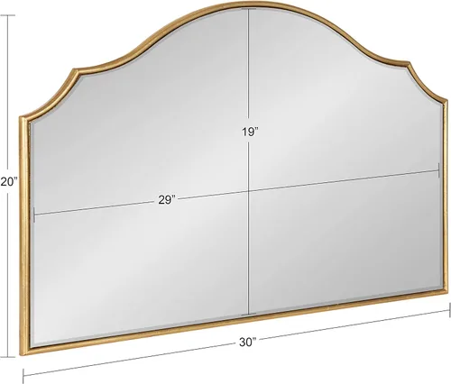 Vista 6 de Kate and Laurel Leanna Glam - Espejo de pared horizontal, 20 x 30, dorado, sofisticado espejo grande para pared