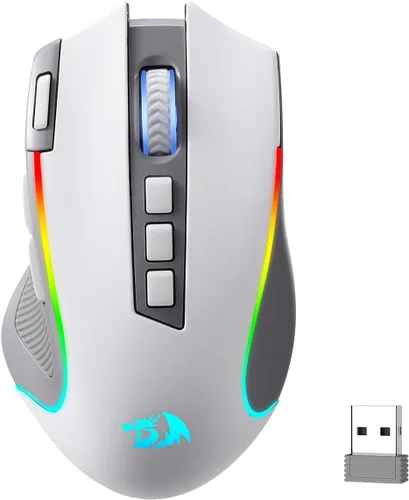 Vista 11 de Redragon M612AK PRO RGB Anime Mouse para Juegos, ratón óptico con cable/inalámbrico de 8000 DPI con 9 botones programables y 7 modos
