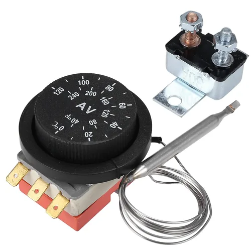 Vista 4 de X AUTOHAUX Kit de controlador de termostato de ventilador de radiador eléctrico de 12 V, kit de cable de relé de cableado para coche