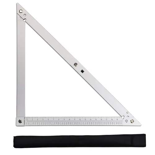 Vista 11 de FEIRONG Herramientas de Escuadra de Carpintero 3 en 1, Regla Triangular de 7 Pulgadas, Regla en Forma de L de 10 Pulgadas y Lápiz de Carpintero