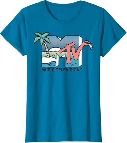 Vista 20 de MTV Camiseta con logotipo de flamenco de Beach Island Blanco