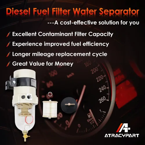 Vista 4 de Filtro de combustible marino diésel mejorado Turbina separador de agua SERIE 900 900FH 90GPH ｜ Con válvula de giro manual ｜ Compatible con camiones