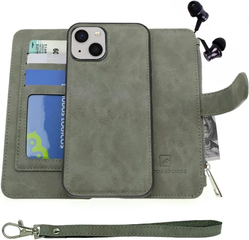 Vista 15 de MODOS LOGICOS Funda para iPhone 11, cartera desmontable, 2 en 1, almacenamiento en efectivo con cremallera, hasta 14 ranuras para tarjetas, 1 Negro